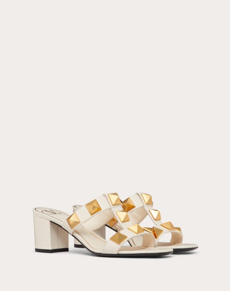 ROMAN STUD CALFSKIN SLIDE SANDAL 60 MM