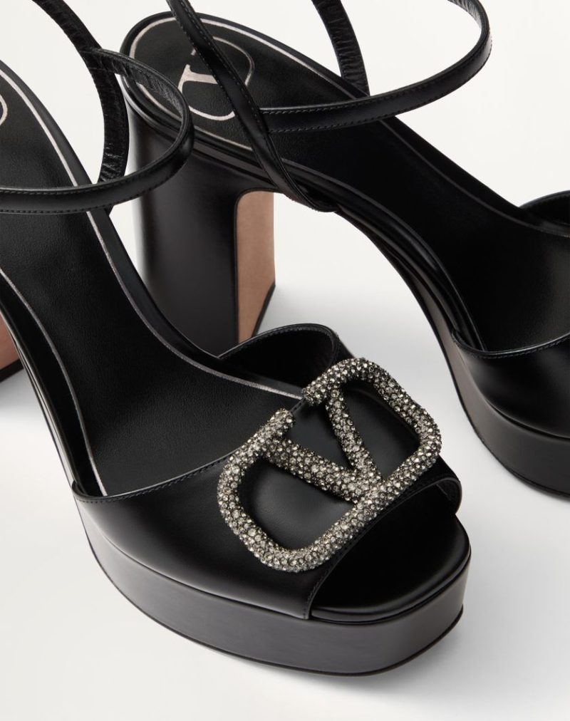 SANDAL WITH VLOGO SIGNATURE PLATFORM IN CALFSKIN 115MM - Image 3