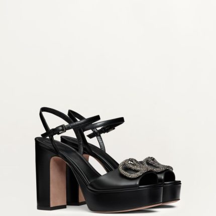 SANDAL WITH VLOGO SIGNATURE PLATFORM IN CALFSKIN 115MM