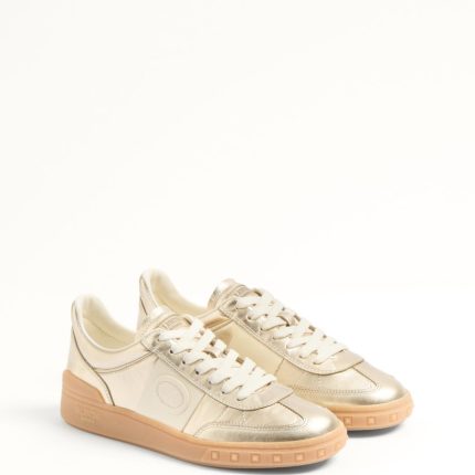UPVILLAGE TRAINER IN LAMINATED CALFSKIN WITH NAPPA CALFSKIN LEATHER BAND