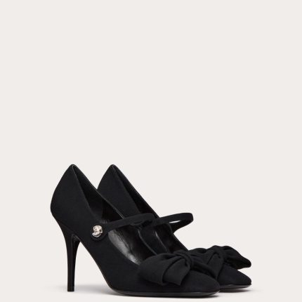 VALENTINO GARAVANI BOWJANE MARY-JANE PUMPS IN CREPE FABRIC 100MM