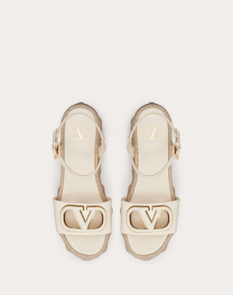 VLOGO CALFSKIN CUT-OUT WEDGE SANDAL 110MM - Image 4
