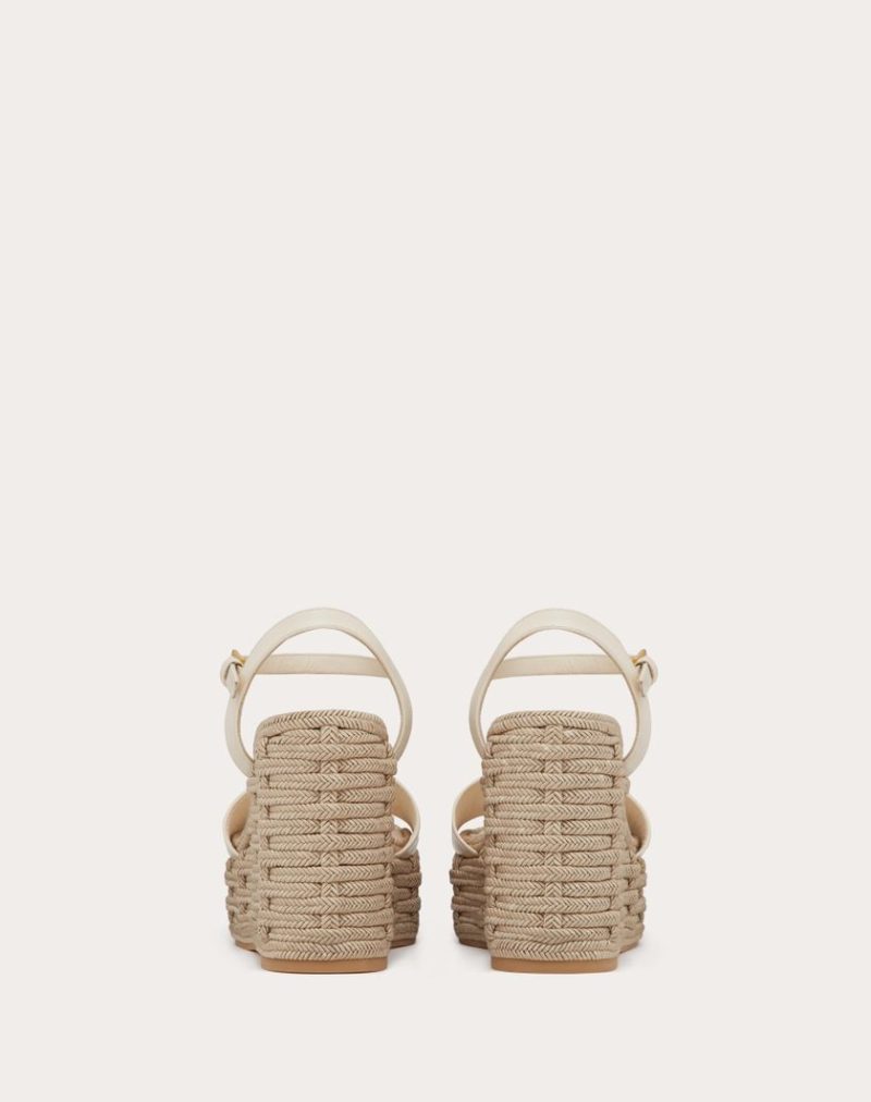 VLOGO CALFSKIN CUT-OUT WEDGE SANDAL 110MM - Image 5