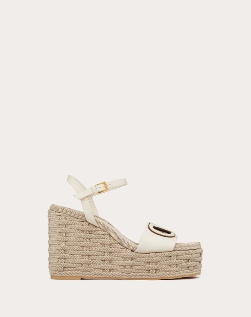 VLOGO CALFSKIN CUT-OUT WEDGE SANDAL 110MM - Image 6