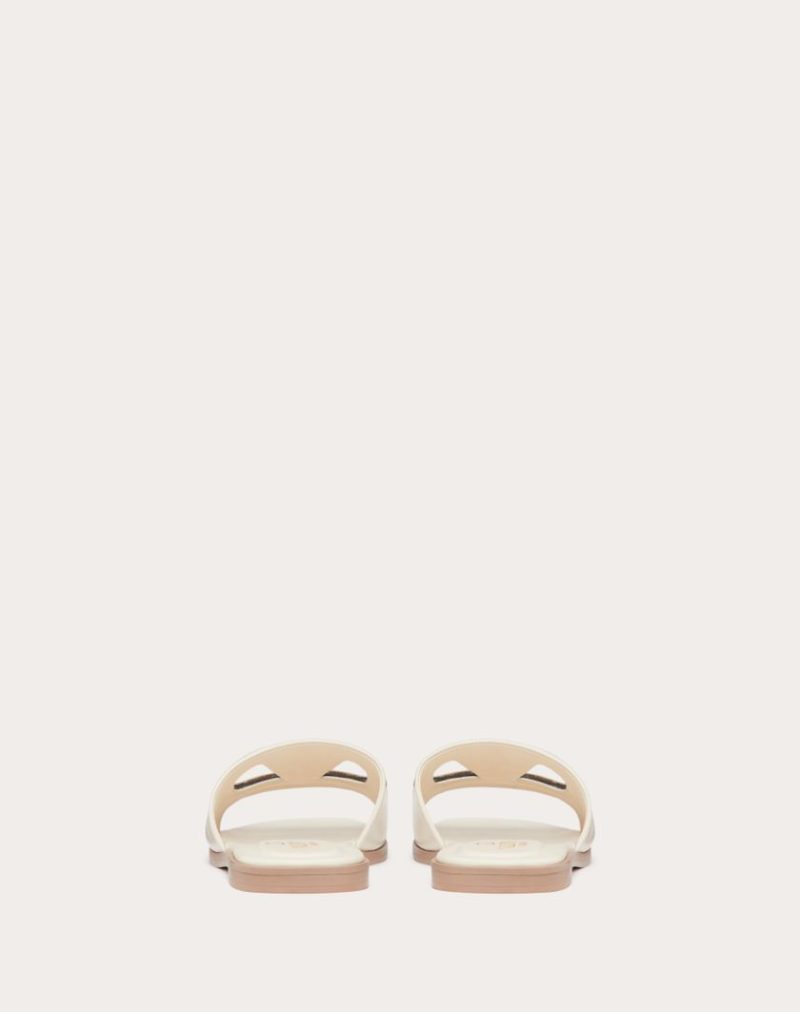 VLOGO CUT-OUT CALFSKIN SLIDE SANDAL - Image 4