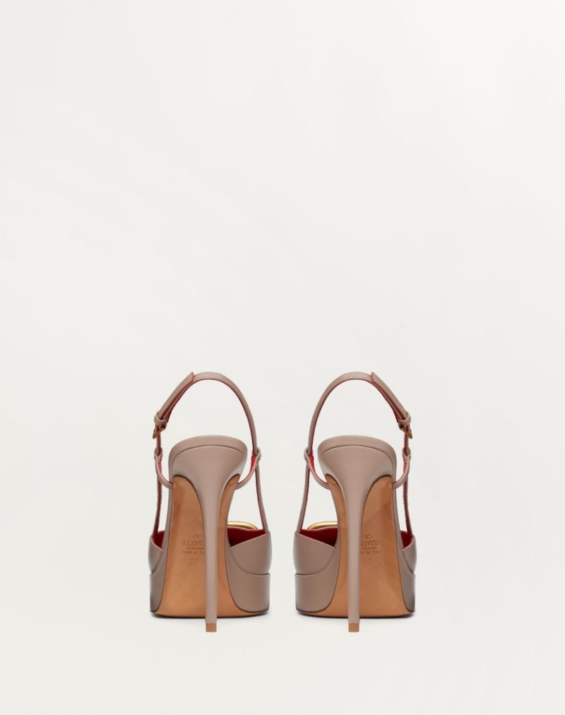 VLOGO SIGNATURE CALFSKIN SLINGBACK PLATFORM PUMP 120MM - Image 4