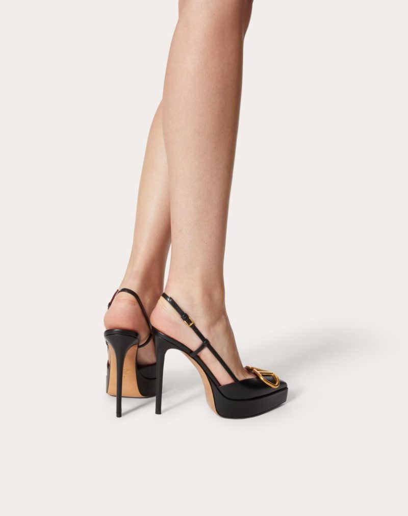 VLOGO SIGNATURE CALFSKIN SLINGBACK PLATFORM PUMP 120MM - Image 2
