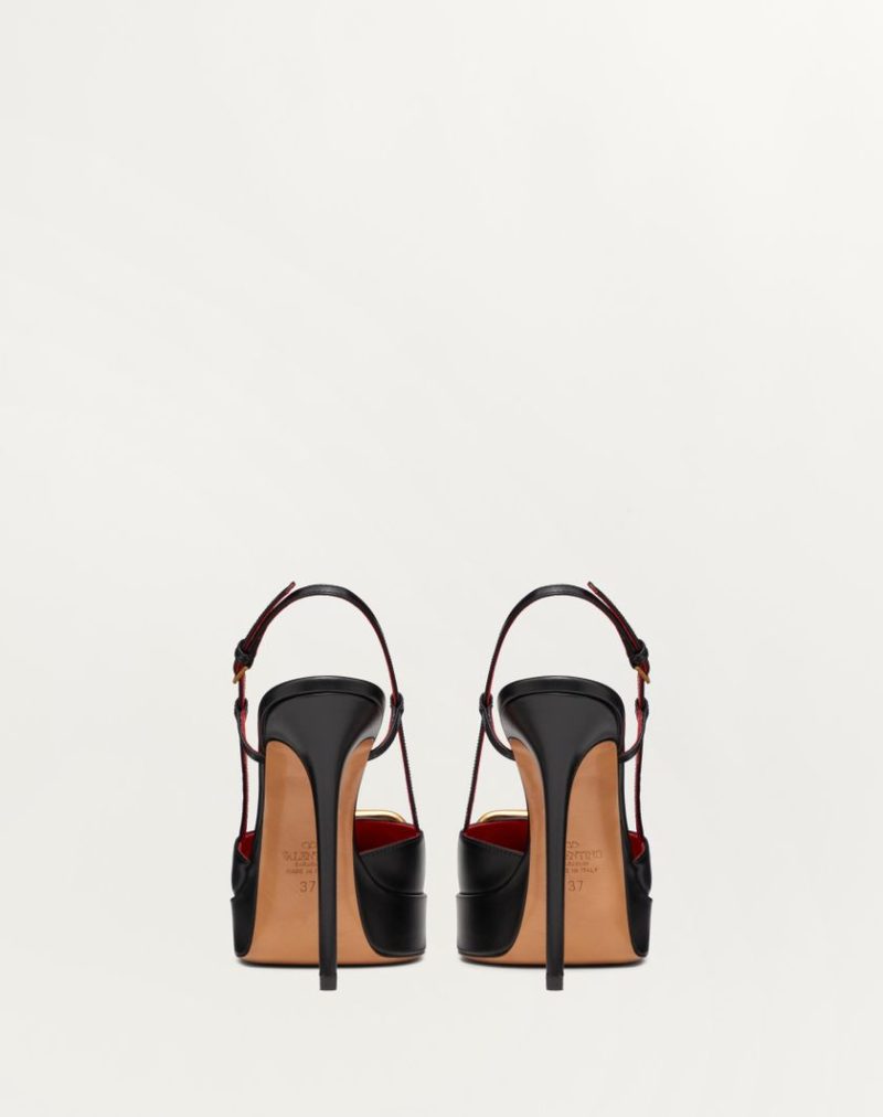VLOGO SIGNATURE CALFSKIN SLINGBACK PLATFORM PUMP 120MM - Image 5
