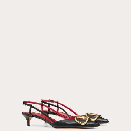 VLOGO SIGNATURE CALFSKIN SLINGBACK PUMP 40MM / 1.6 IN.