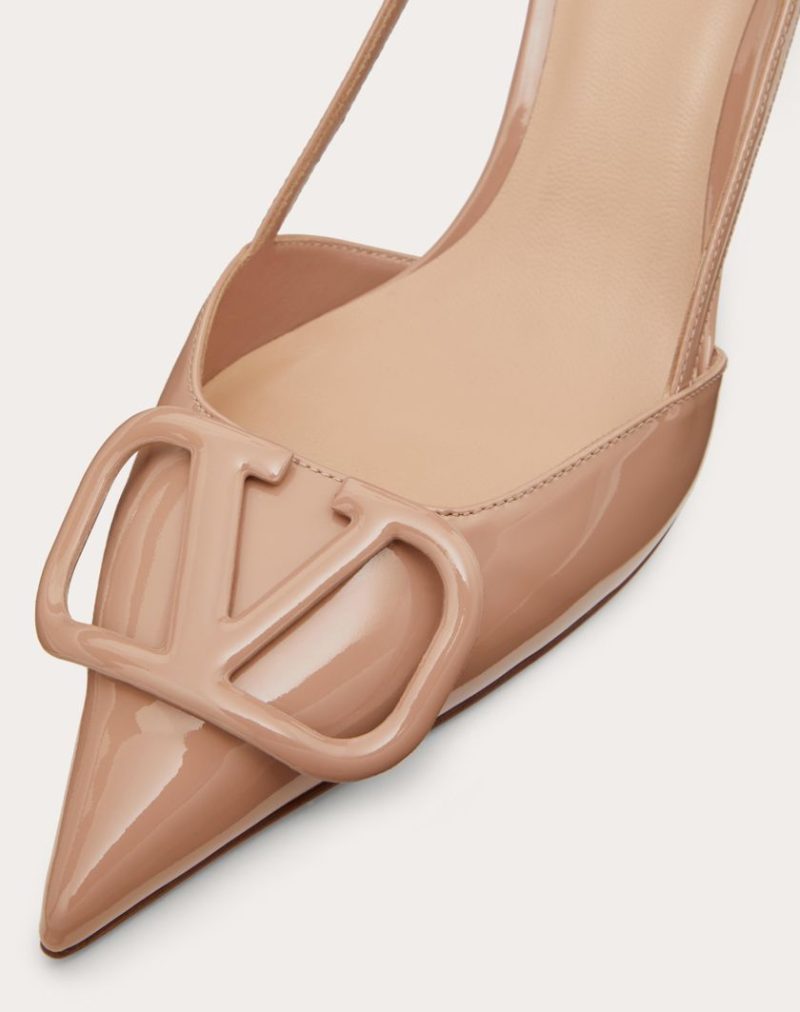 VLOGO SIGNATURE PATENT LEATHER SLINGBACK PUMP 80MM / 3.15 IN. - Image 3
