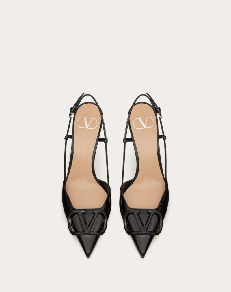 VLOGO SIGNATURE PATENT LEATHER SLINGBACK PUMP 80MM / 3.15 IN. - Image 6