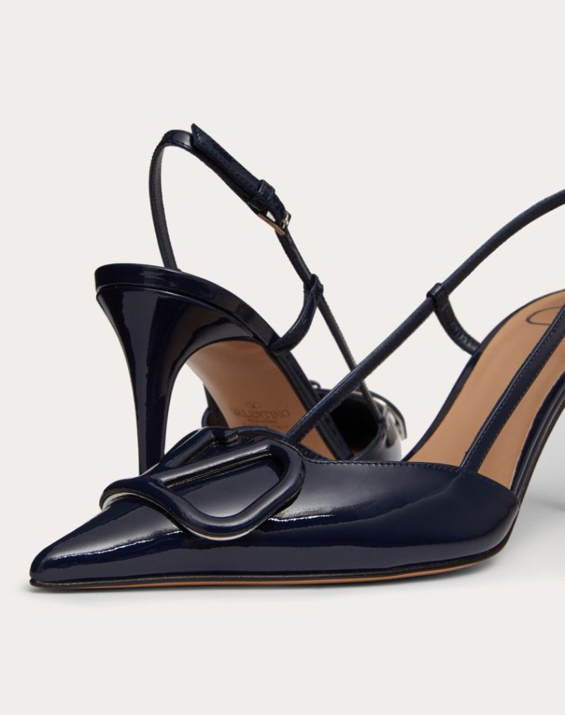 VLOGO SIGNATURE PATENT LEATHER SLINGBACK PUMP 80MM / 3.15 IN. - Image 3