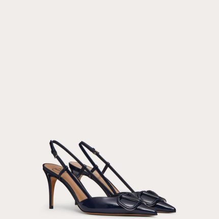 VLOGO SIGNATURE PATENT LEATHER SLINGBACK PUMP 80MM / 3.15 IN.
