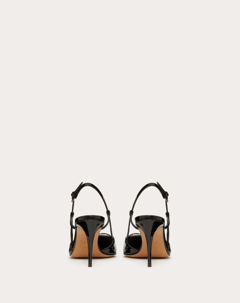 VLOGO SIGNATURE PATENT LEATHER SLINGBACK PUMP 80MM / 3.15 IN. - Image 2