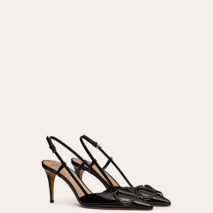 VLOGO SIGNATURE PATENT LEATHER SLINGBACK PUMP 80MM / 3.15 IN.