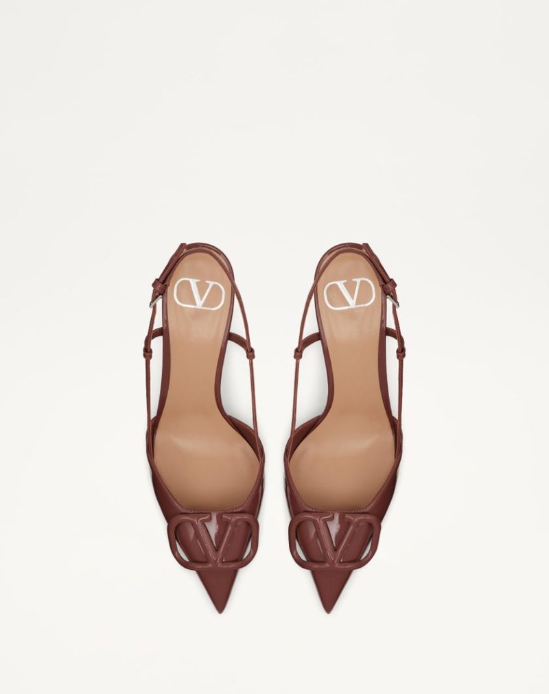 VLOGO SIGNATURE PATENT LEATHER SLINGBACK PUMP 80MM / 3.15 IN. - Image 4