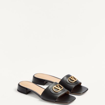 VLOGO SIGNATURE SLIDE SANDAL IN CALFSKIN 20MM