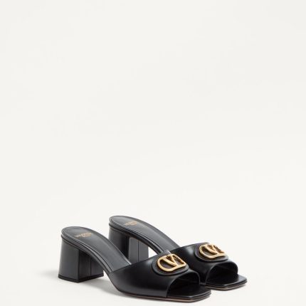 VLOGO SIGNATURE SLIDE SANDAL IN CALFSKIN 60MM