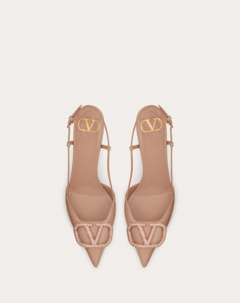 VLOGO SIGNATURE SLINGBACK PUMP IN CALFSKIN LEATHER 80MM - Image 3
