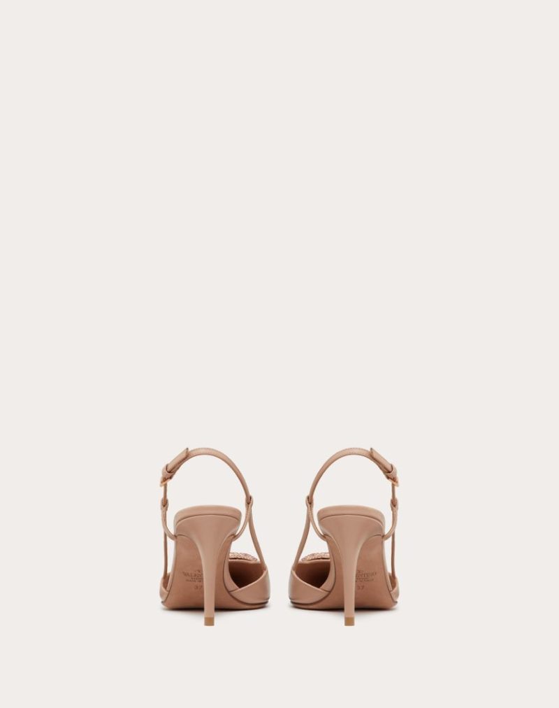VLOGO SIGNATURE SLINGBACK PUMP IN CALFSKIN LEATHER 80MM - Image 4