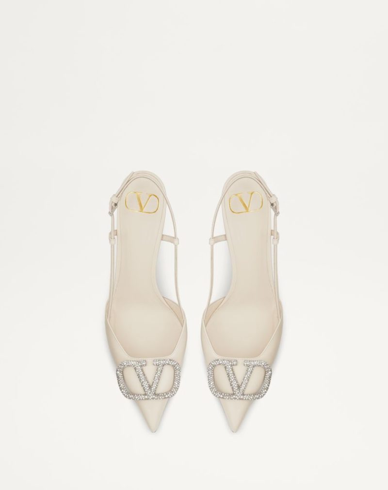 VLOGO SIGNATURE SLINGBACK PUMP IN CALFSKIN LEATHER 80MM - Image 4