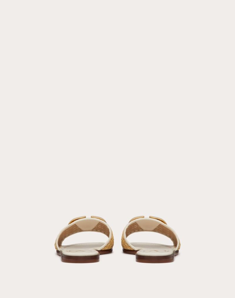 VLOGO SIGNATURE WOVEN RAFFIA SLIDE SANDAL 80MM - Image 5