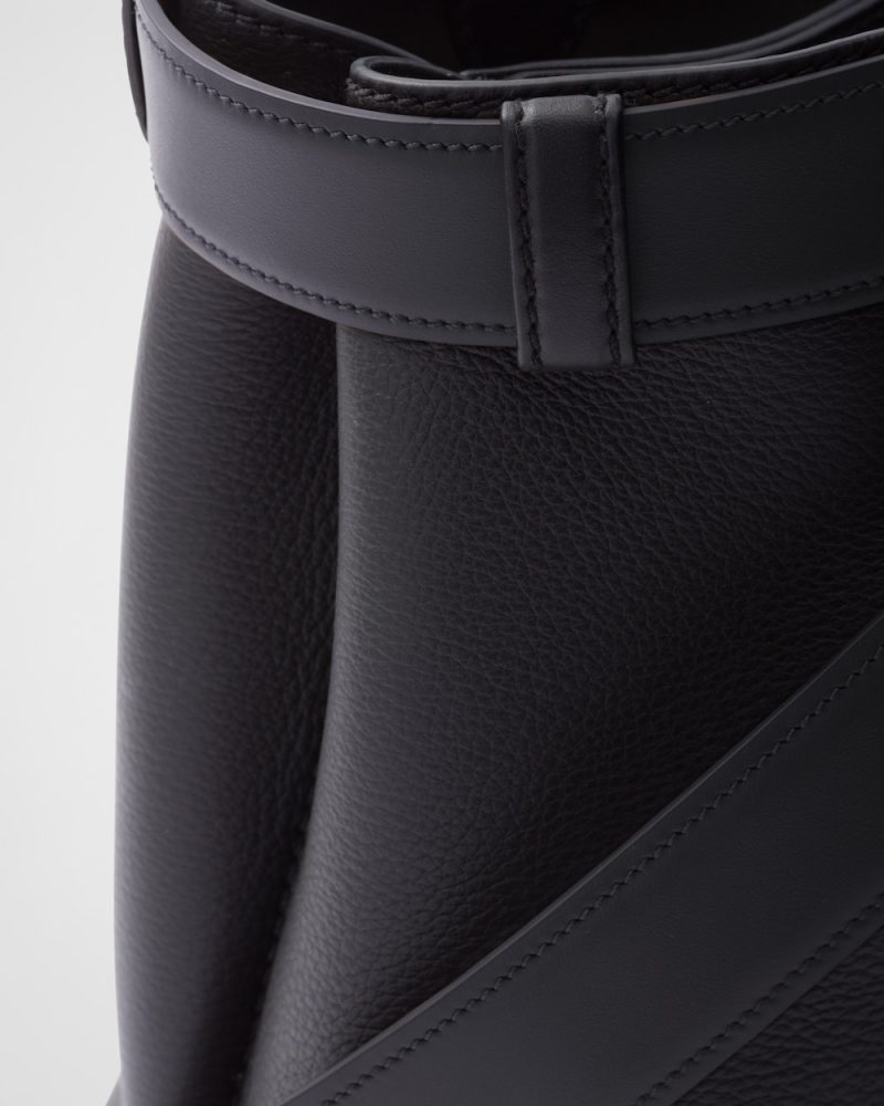 Prada Buckle Small Leather Handbag With Belt - Image 3