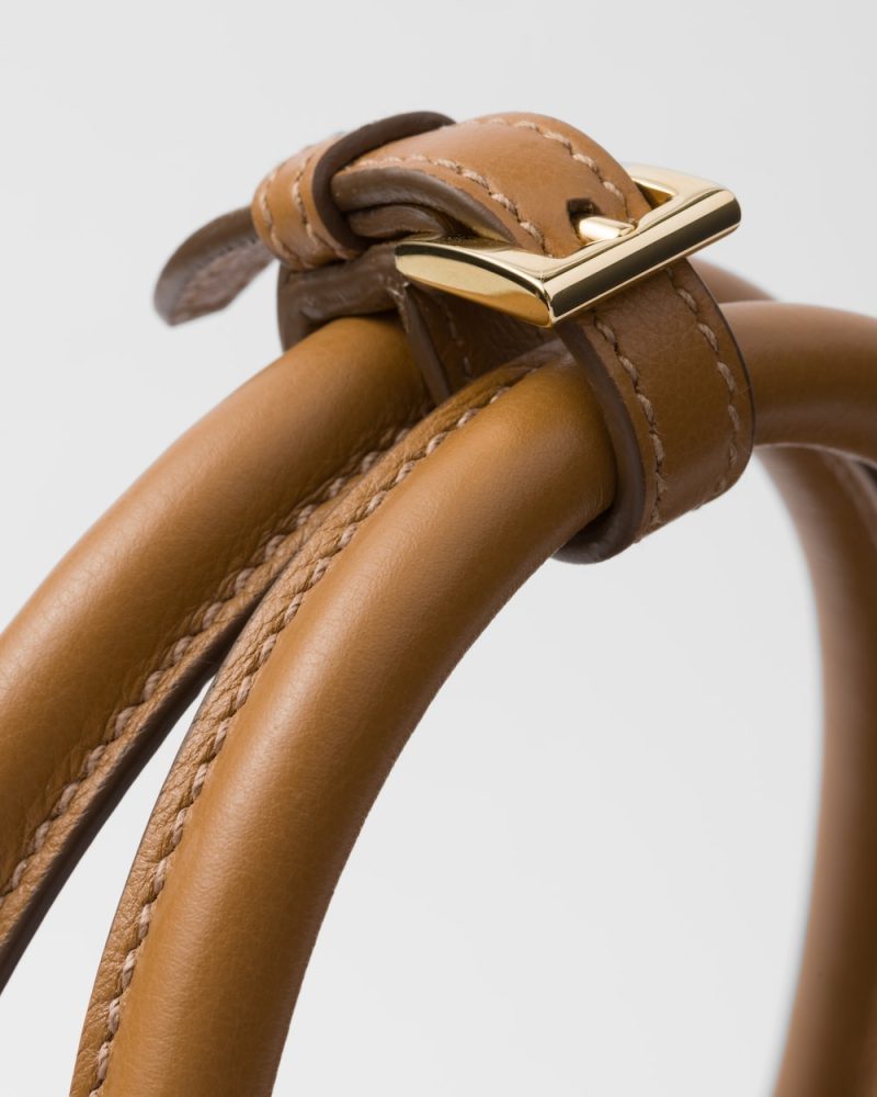 Prada Buckle Large Leather Handbag With Belt - Image 3