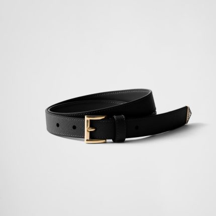 Saffiano leather belt