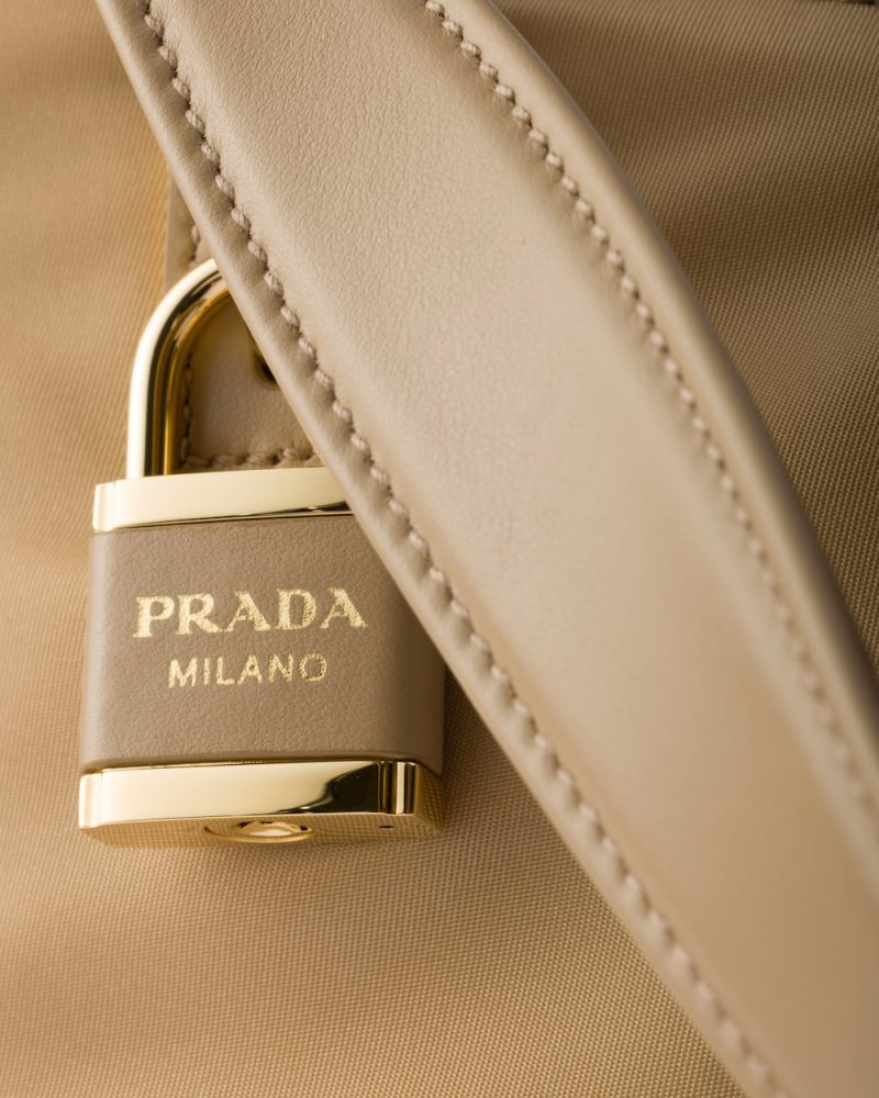 Prada Aim??e Large Re-Nylon and Leather Shoulder Bag With Padlock - Image 2