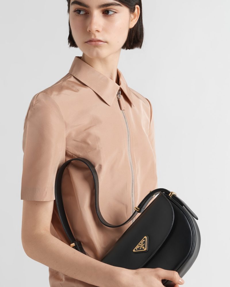 Prada Arqu?? Leather Shoulder Bag With Flap - Image 7