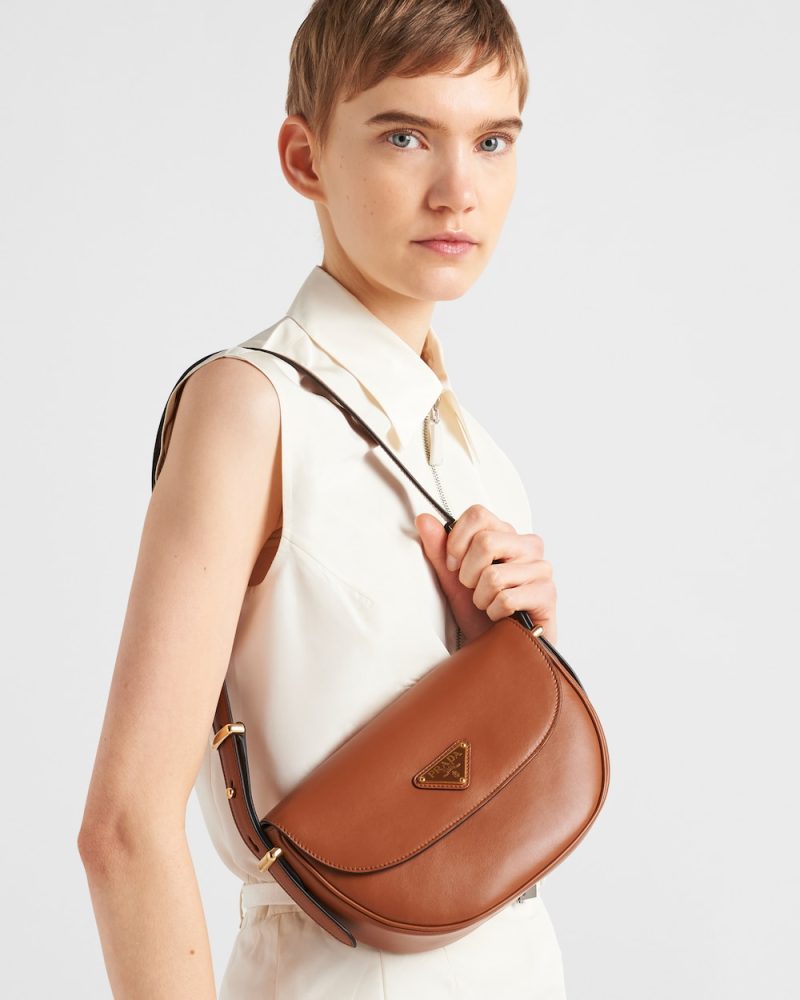 Prada Arqu?? Leather Shoulder Bag With Flap - Image 7
