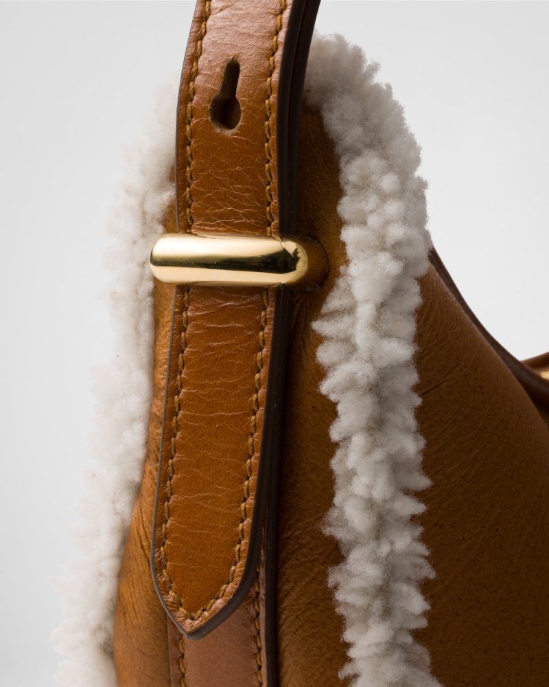 Prada Arqu?? Small Shearling Shoulder Bag - Image 3