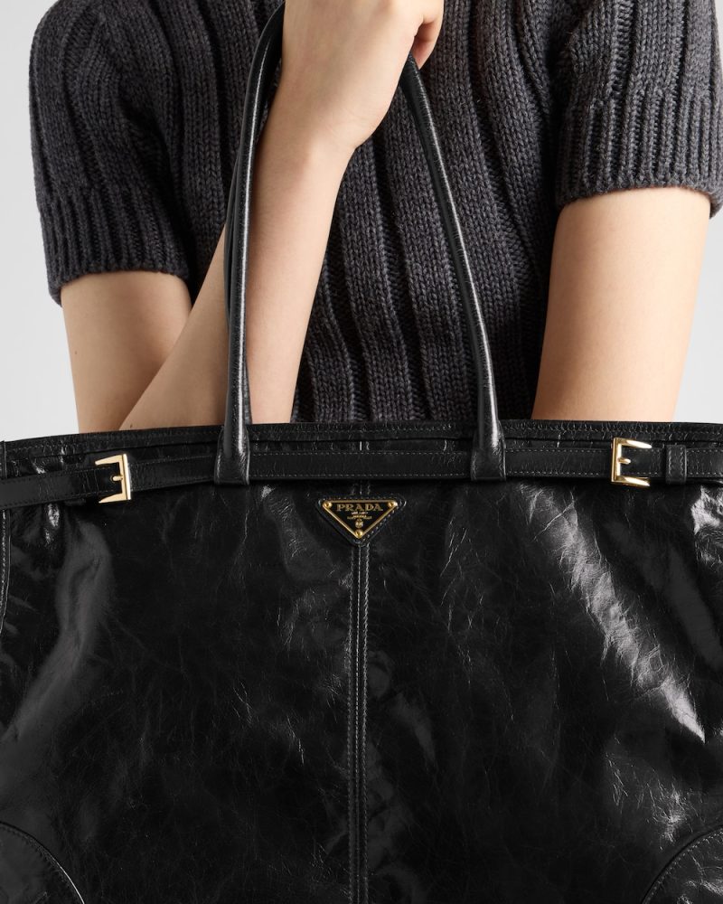 Prada Bonnie Extra Large Leather Handbag - Image 7