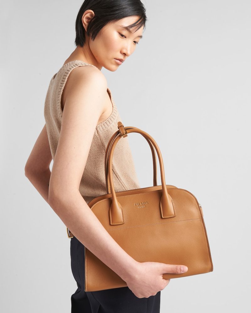 Prada Medium Leather Tote Bag - Image 7