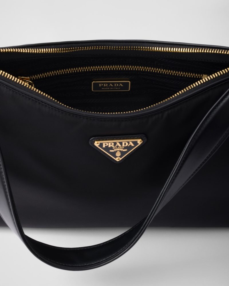 Prada Aim??e Large Re-Nylon and Leather Shoulder Bag With Padlock - Image 5