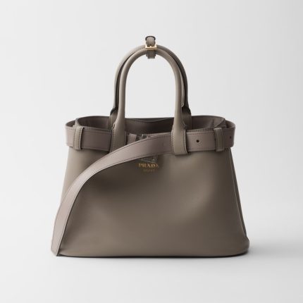 Prada Buckle Small Leather Handbag With Belt