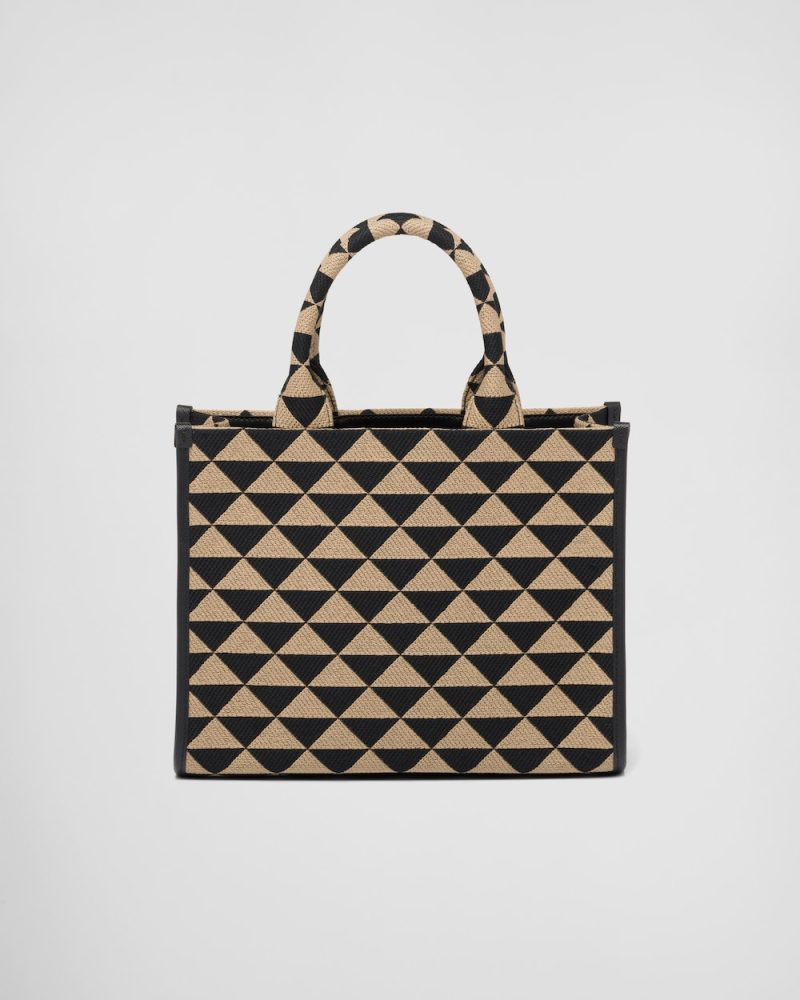 Small Prada Symbole Embroidered Fabric Handbag - Image 4