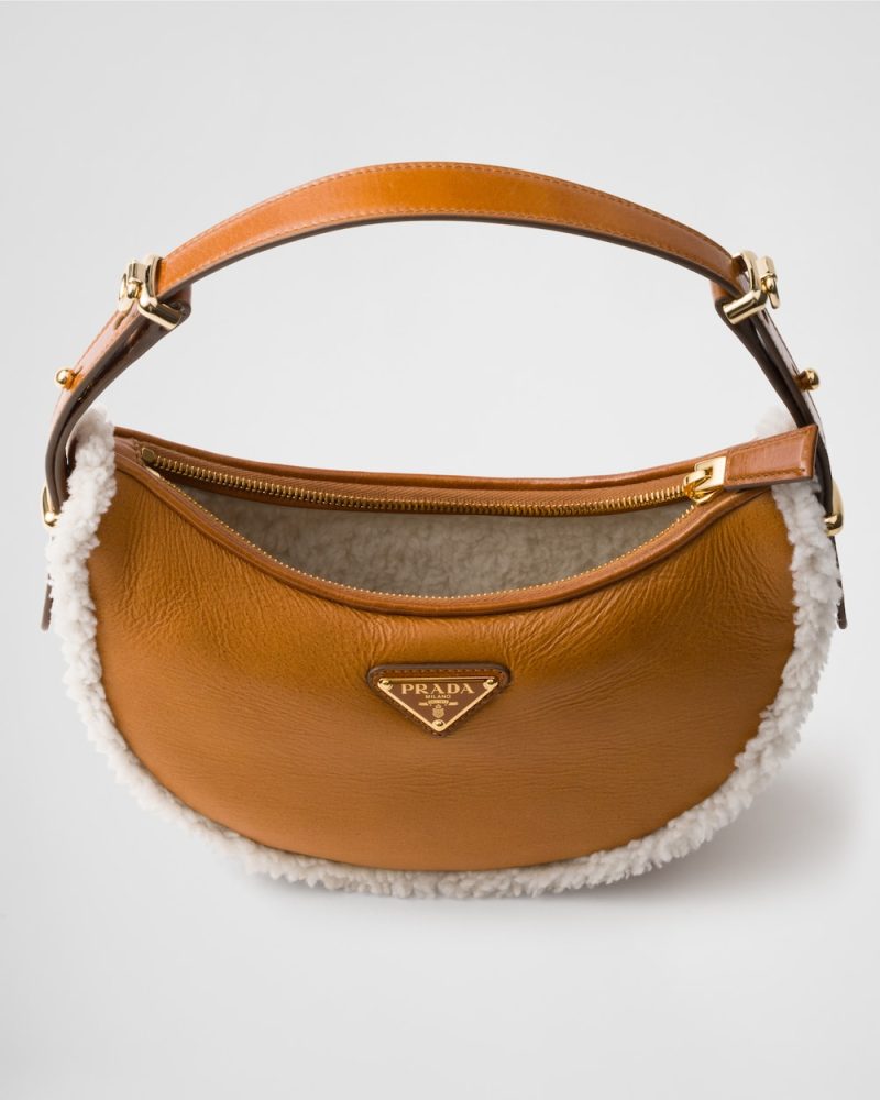 Prada Arqu?? Small Shearling Shoulder Bag - Image 4