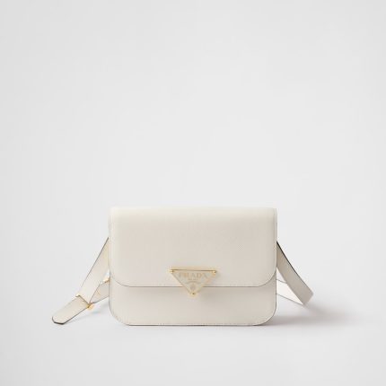 Saffiano Leather Flap Shoulder Bag