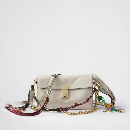 Prada Soft Sound Small Leather Shoulder Bag With Charms