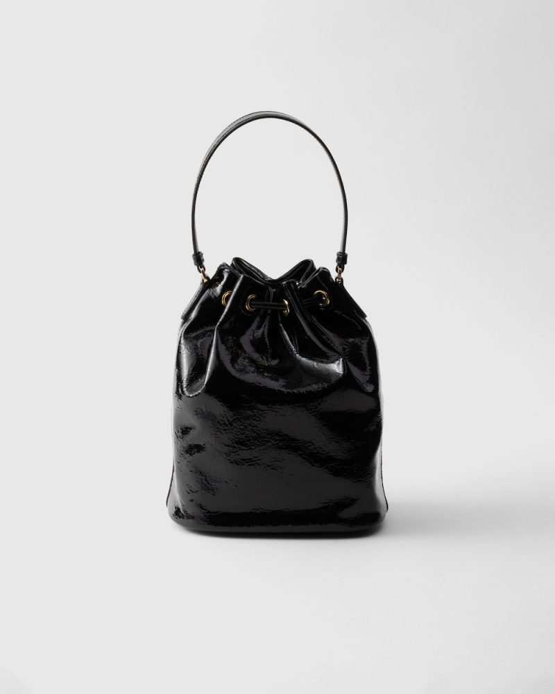 Prada Duet Naplak Patent Leather Bucket Bag - Image 6