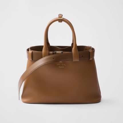 Prada Buckle Small Leather Handbag With Belt