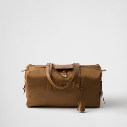 Large Re-Nylon Top-Handle Bag With Padlock