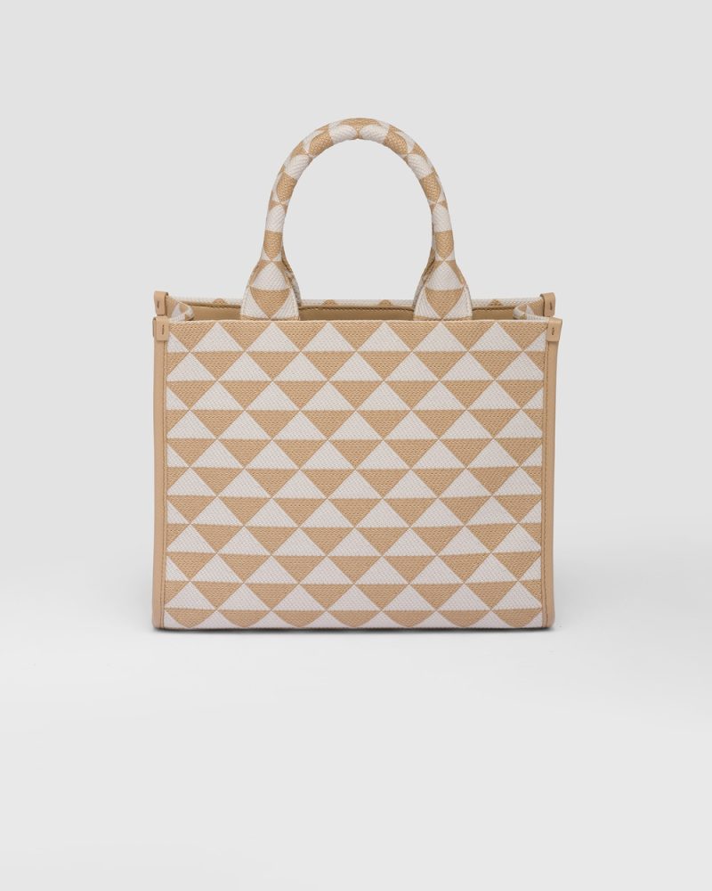 Small Prada Symbole Embroidered Fabric Handbag - Image 6