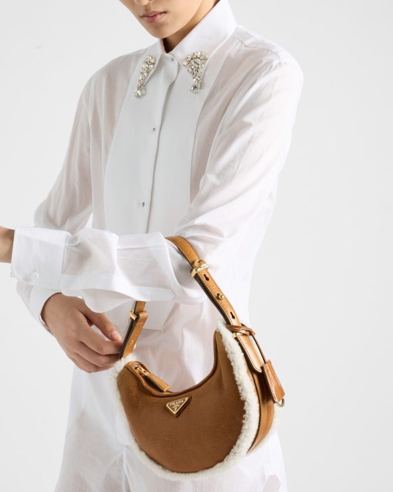 Prada Arqu?? Small Shearling Shoulder Bag - Image 6