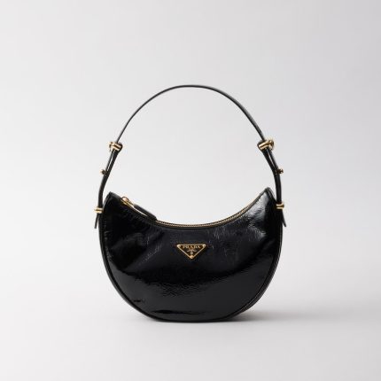 Prada Arqu?? Naplak Patent Leather Shoulder Bag