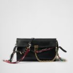 Prada Soft Sound Large Leather Shoulder Bag With Charms