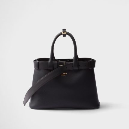 Prada Buckle Small Leather Handbag With Belt
