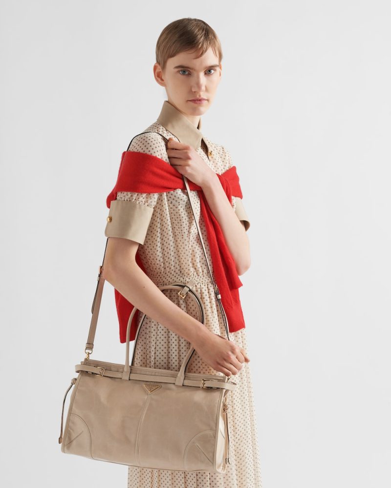Prada Bonnie Large Leather Handbag - Image 6